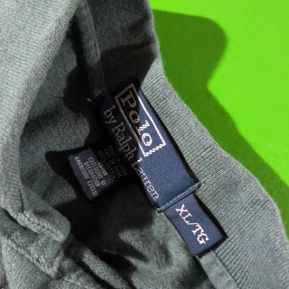 Vintage Y2K Polo‎ Ralph Lauren Polo Shirt Short Sleeve Green Red Logo XL